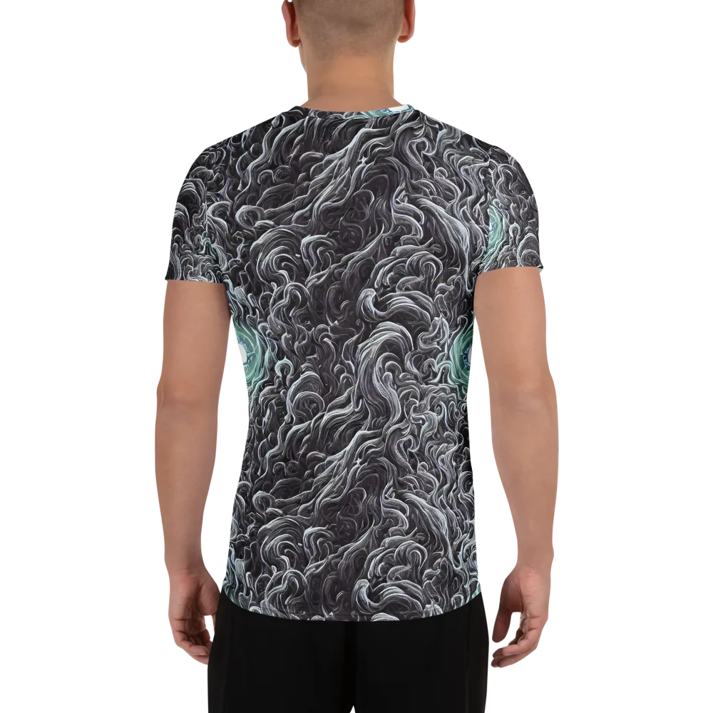 Savrasov Swirls on Men's Athletic T-Shirt — Back