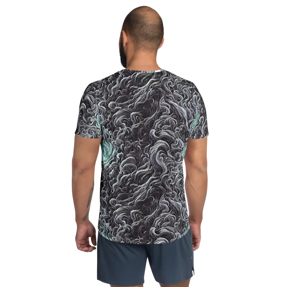 Savrasov Swirls on Men's Athletic T-Shirt — Back