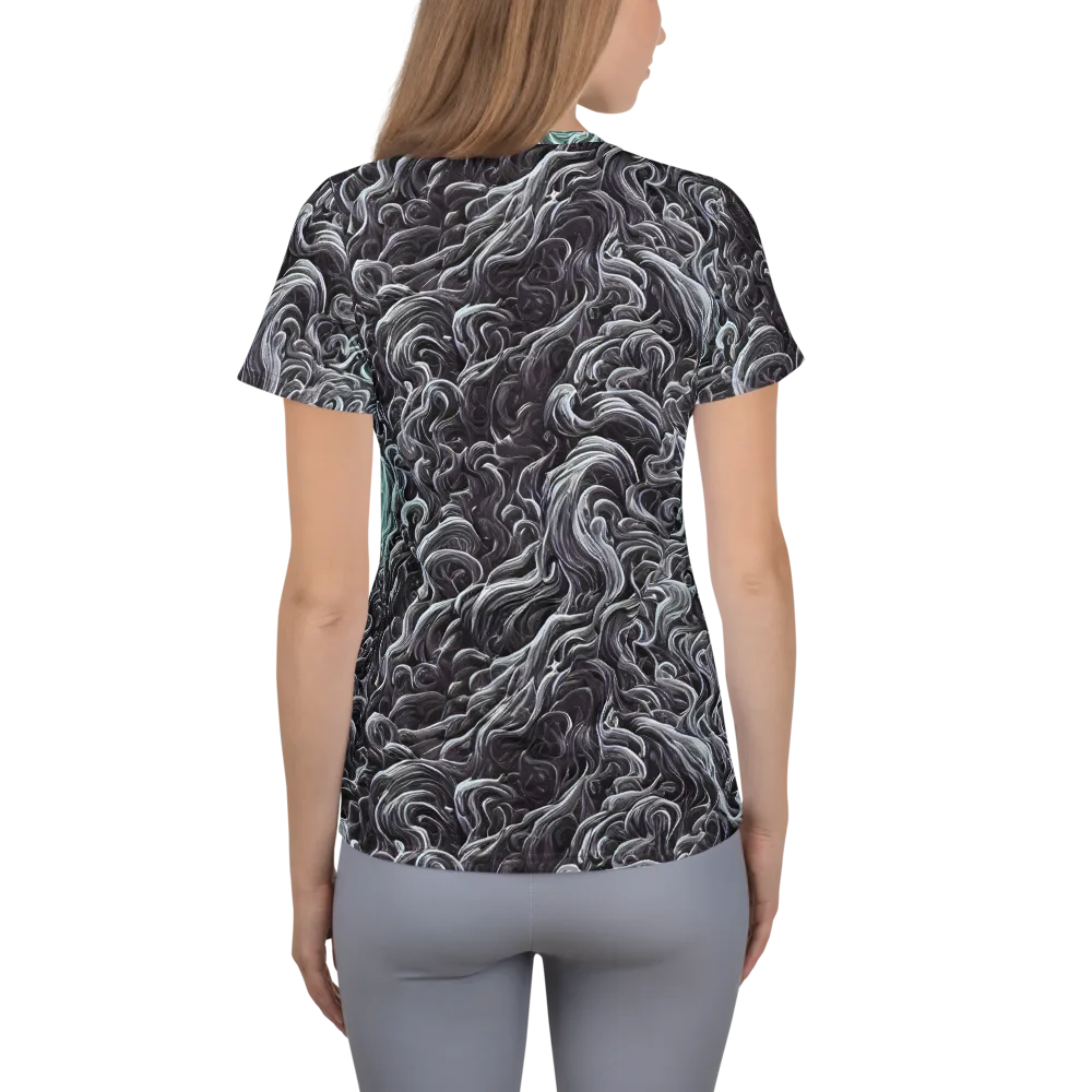 Savrasov Swirls on Women's Athletic T-Shirt — Back