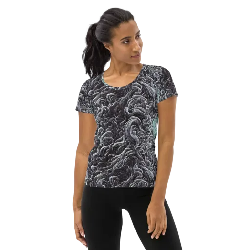 Savrasov Swirls on a Women's Athletic T-Shirt