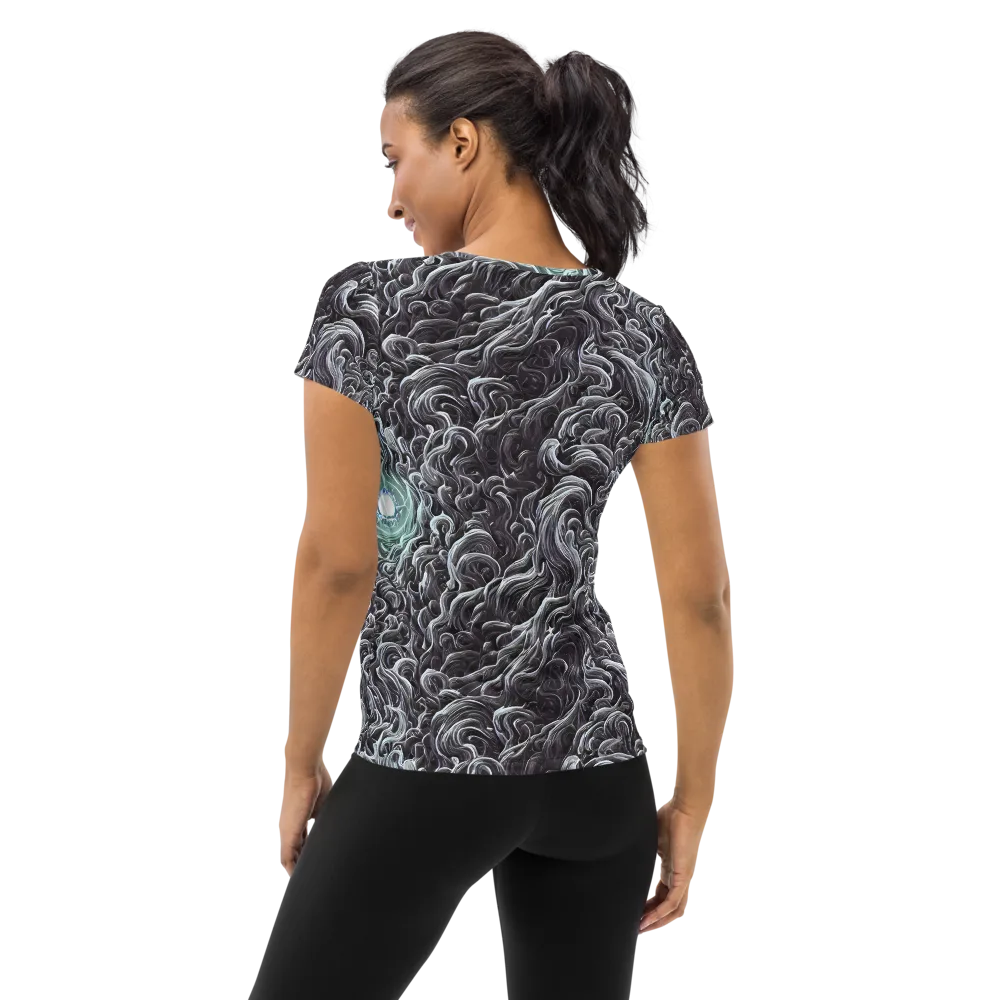 Savrasov Swirls on Women's Athletic T-Shirt — Back