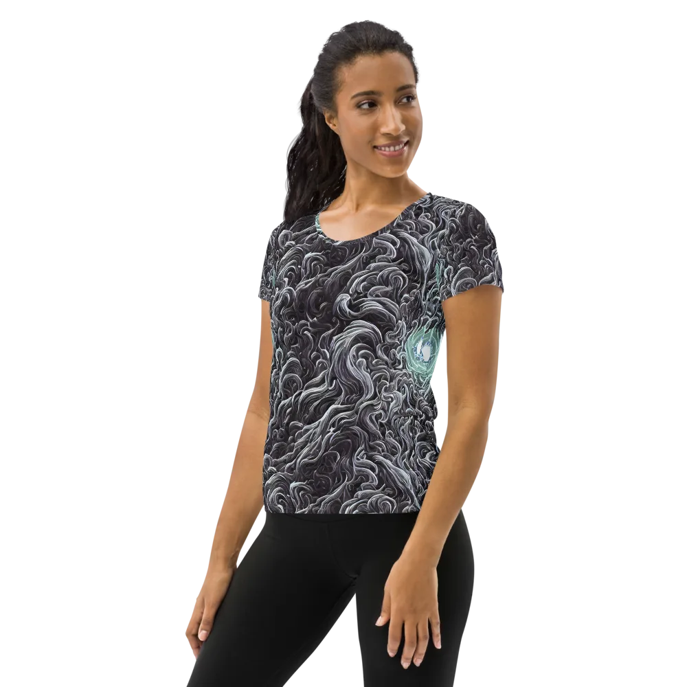 Savrasov Swirls on Women's Athletic T-Shirt — Left
