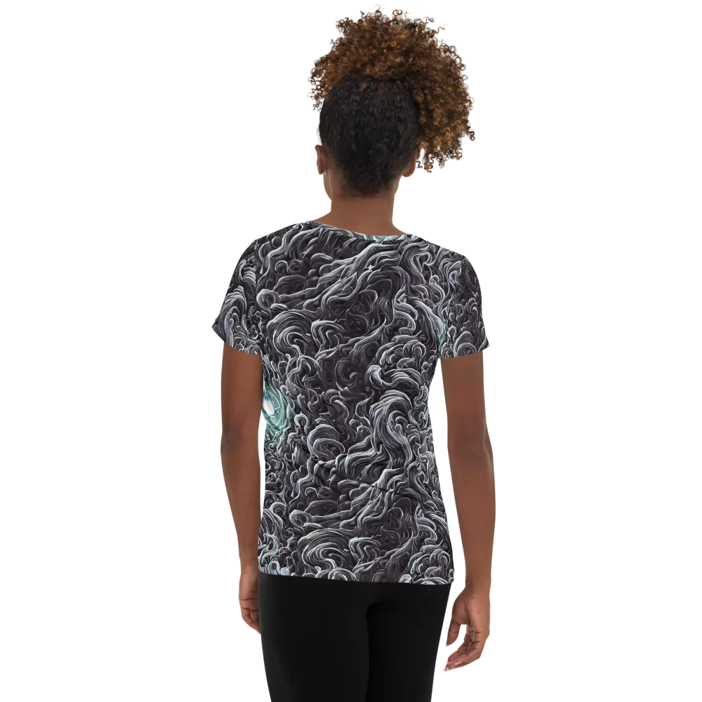 Savrasov Swirls on Women's Athletic T-Shirt — Back