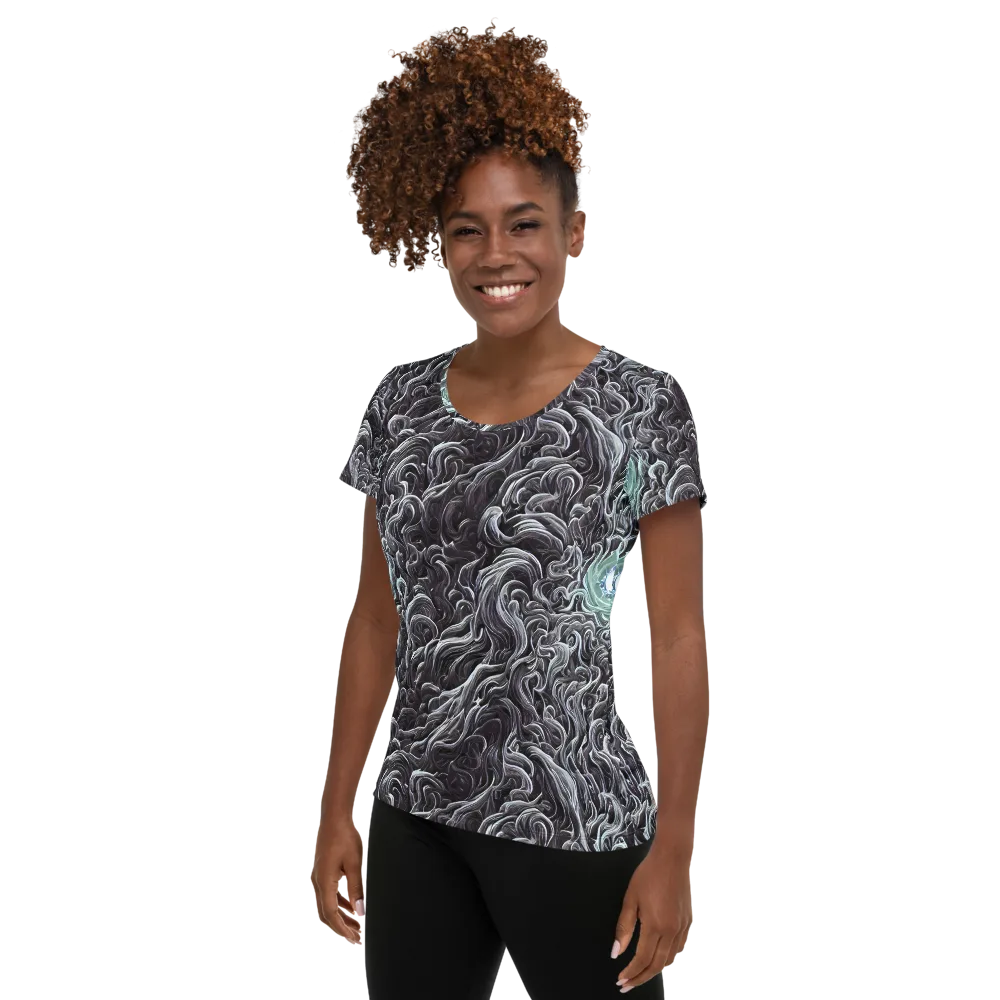 Savrasov Swirls on Women's Athletic T-Shirt — Left