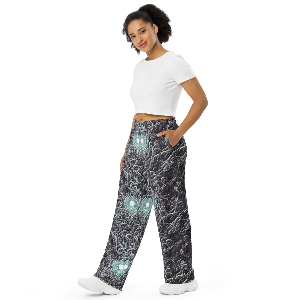 Savrasov Swirls on Wide-Leg Pants — Left Front
