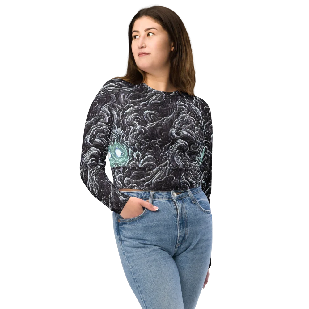 Savrasov Swirls on Long Sleeve Crop Top — Front
