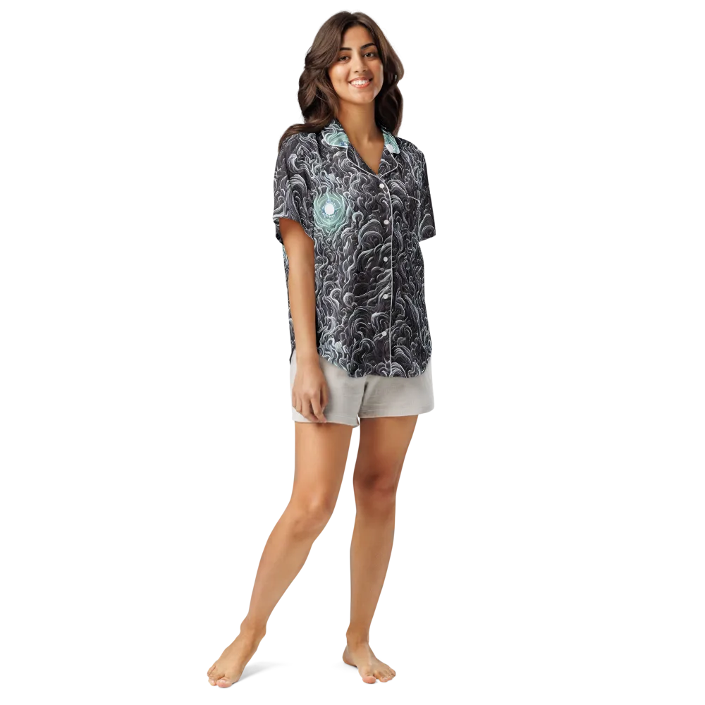 Savrasov Swirls on Women's Short Sleeve Pajama Top — Front