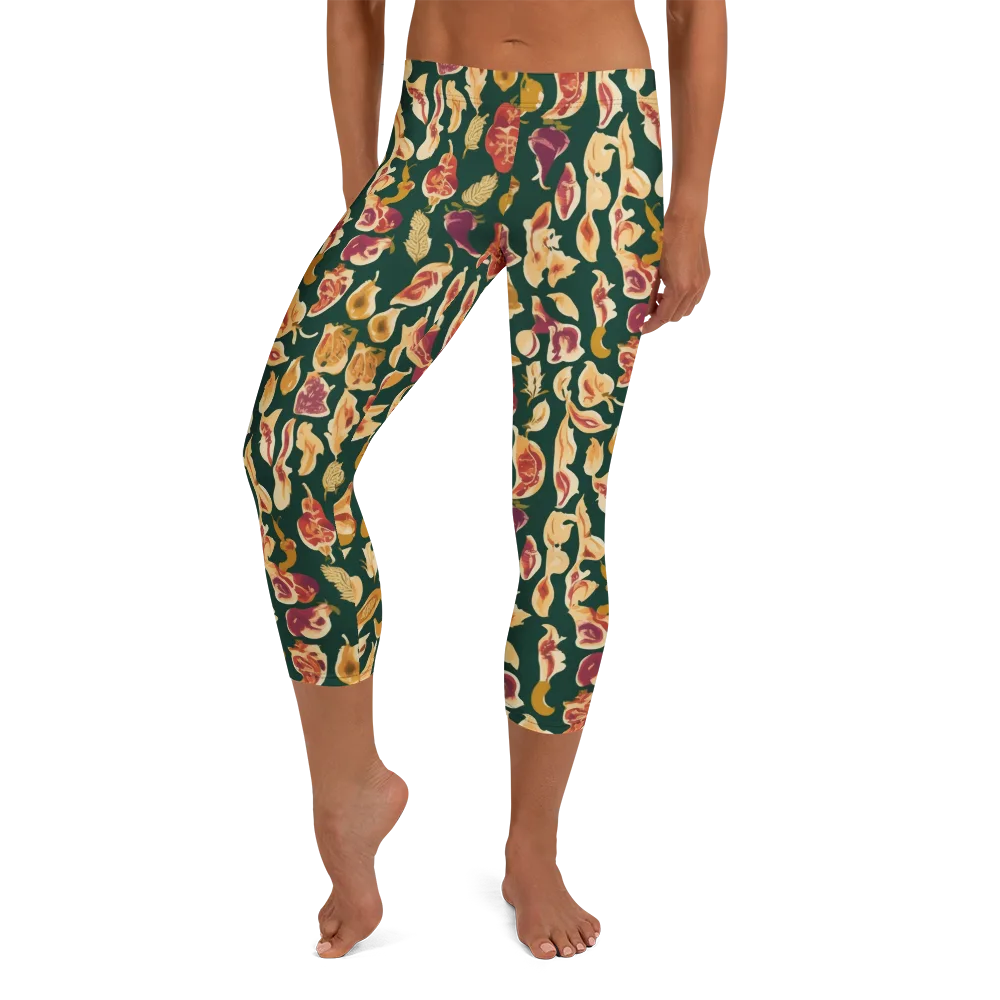 Harvest Nocturne on Capri Leggings — Front