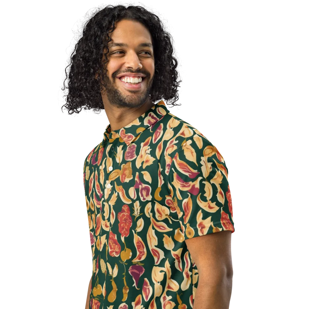 Harvest Nocturne on Men's Slim Fit Polo Shirt — Left Front