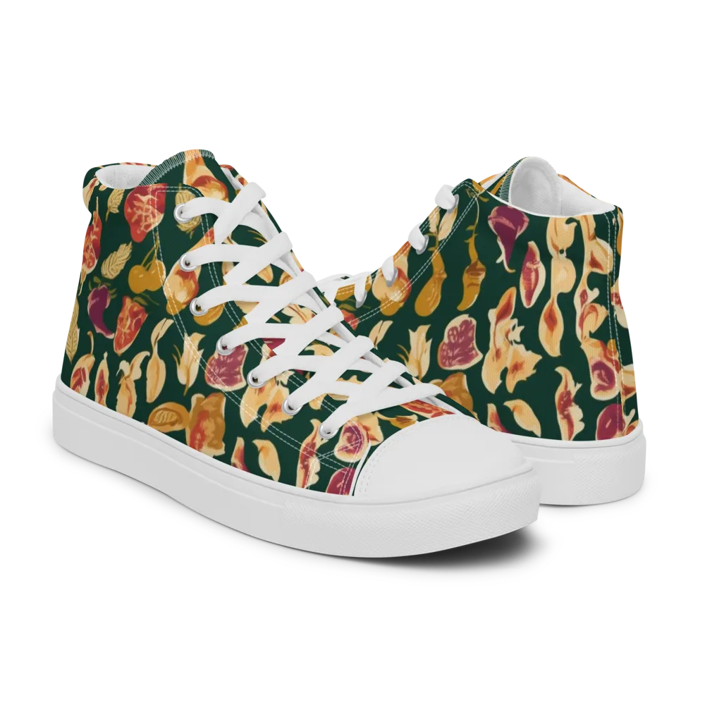 Harvest Nocturne on Men's High Top Canvas Shoes — Right