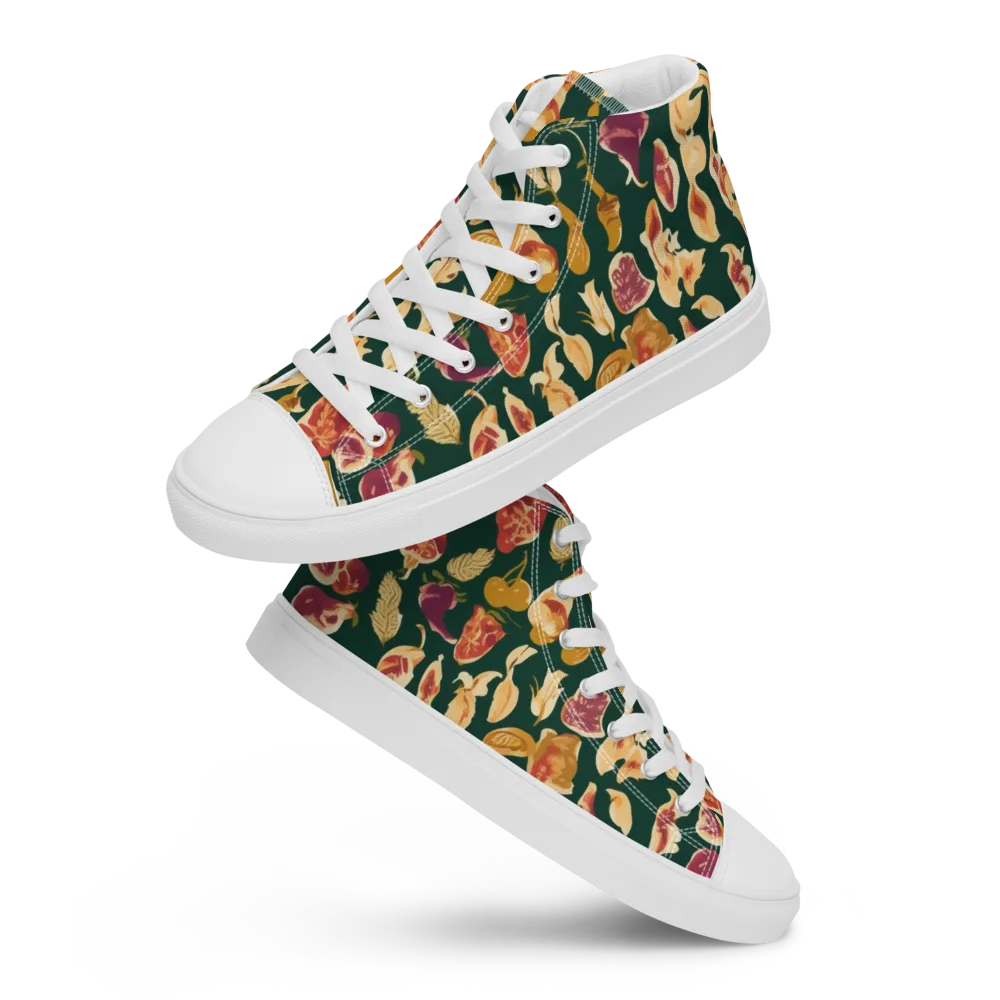 Harvest Nocturne on Men's High Top Canvas Shoes — Front
