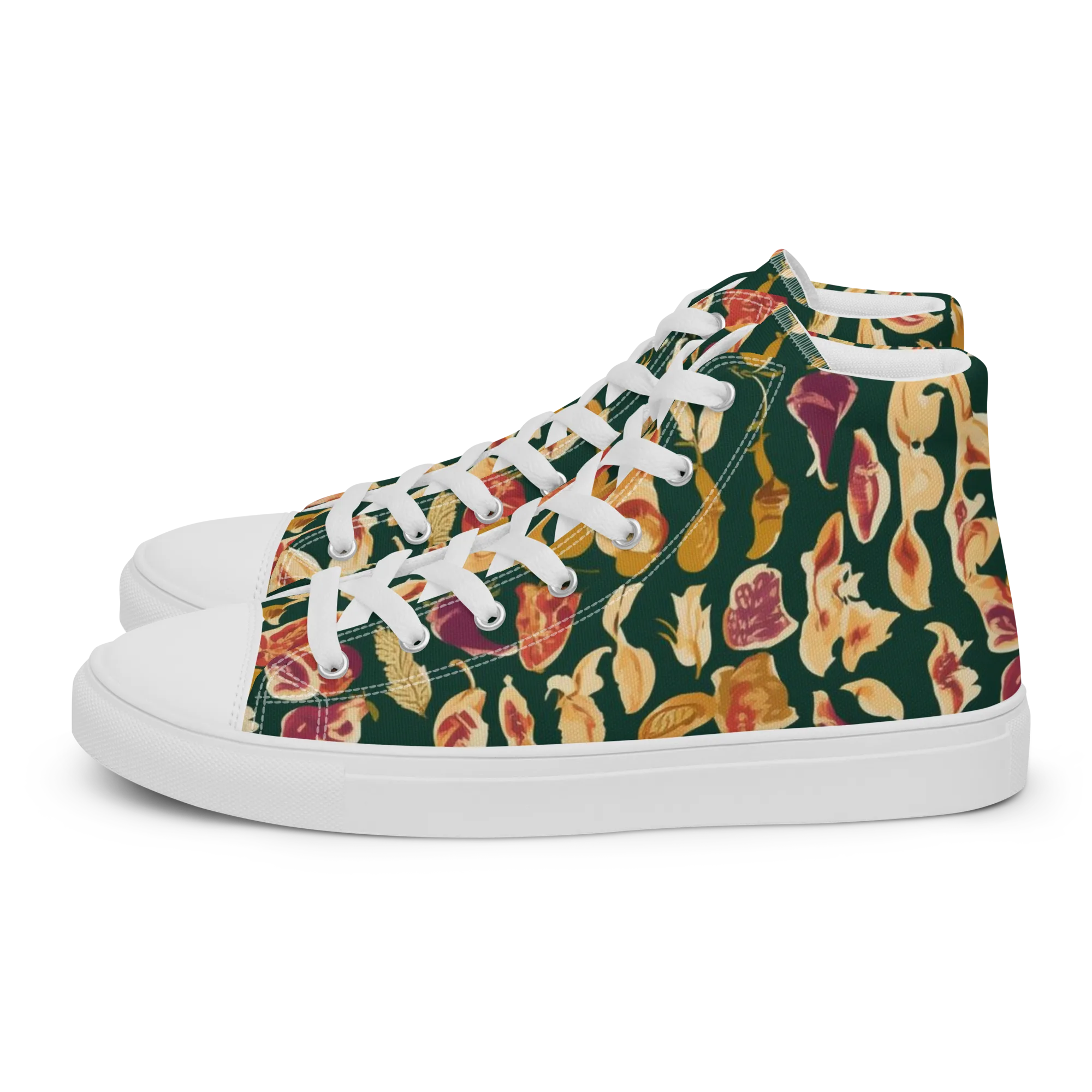 Harvest Nocturne on Women's High Top Canvas Shoes — Left