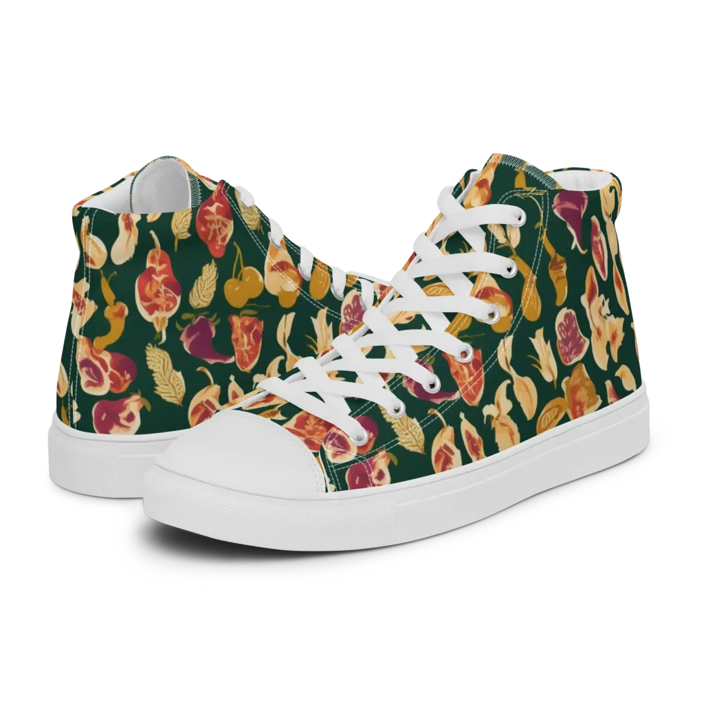 Harvest Nocturne on Women's High Top Canvas Shoes — Left