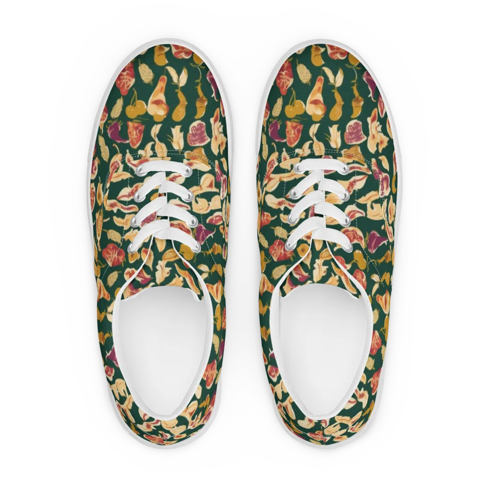 Harvest Nocturne on Men's Lace-Up Canvas Shoes — Front