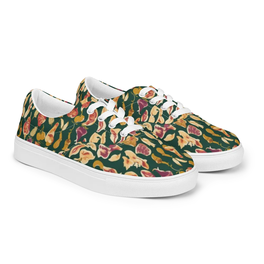 Harvest Nocturne on Men's Lace-Up Canvas Shoes — Right Front