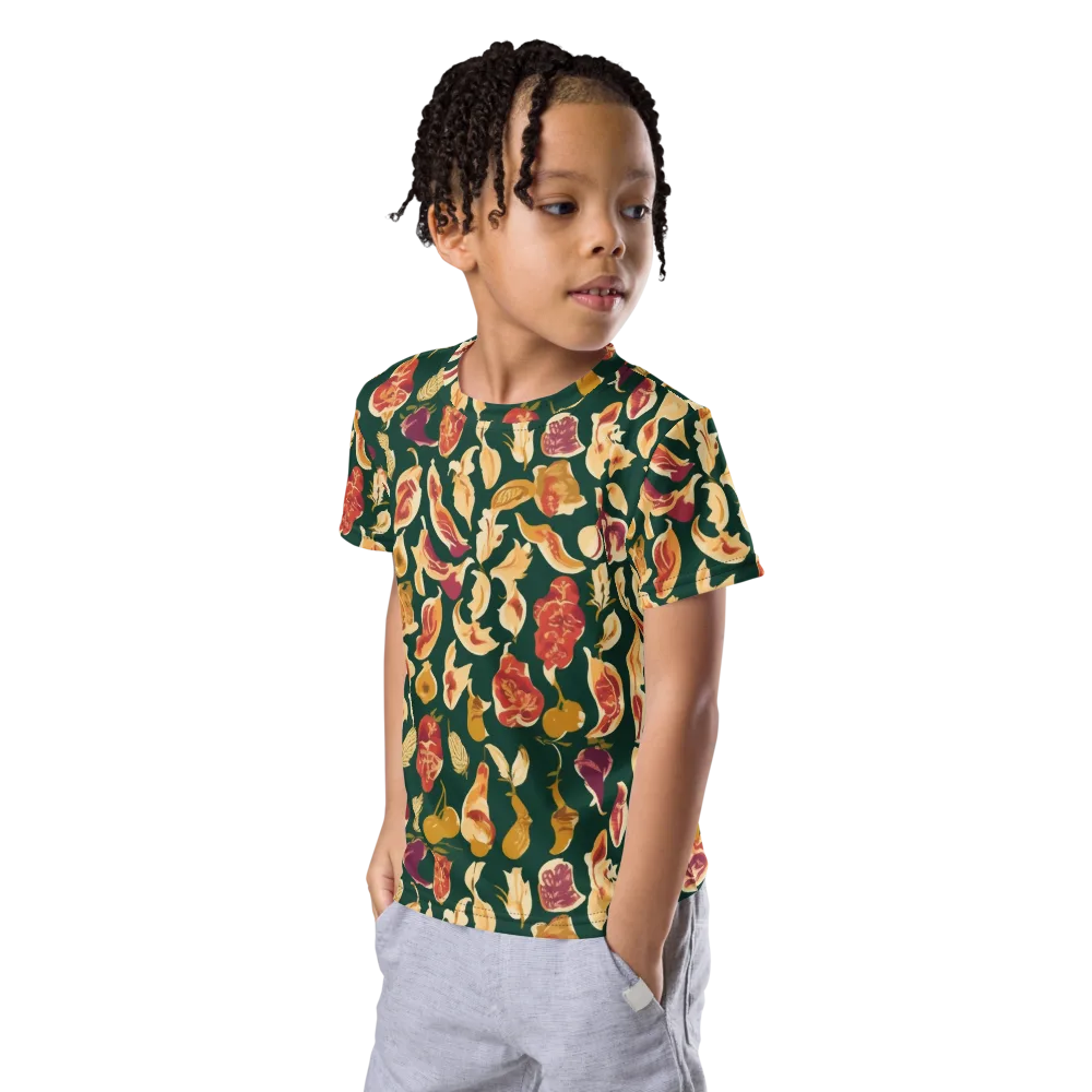 Harvest Nocturne on Kids Crew Neck T-Shirt — Left Front