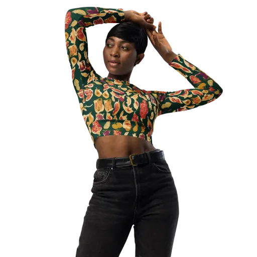 Harvest Nocturne on a Long Sleeve Crop Top