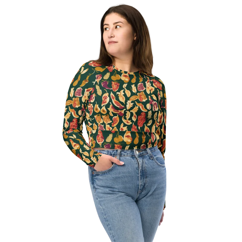 Harvest Nocturne on Long Sleeve Crop Top — Front