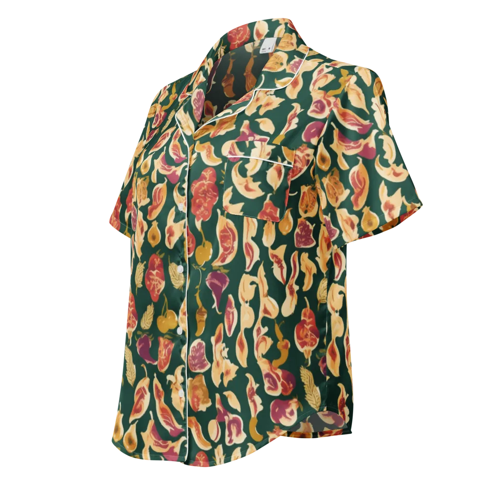 Harvest Nocturne on Women's Short Sleeve Pajama Top — Left Front