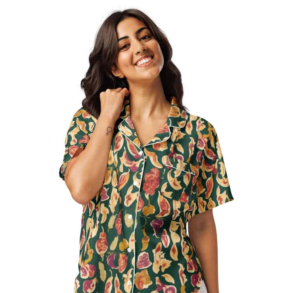 Harvest Nocturne on Women's Short Sleeve Pajama Top — Front