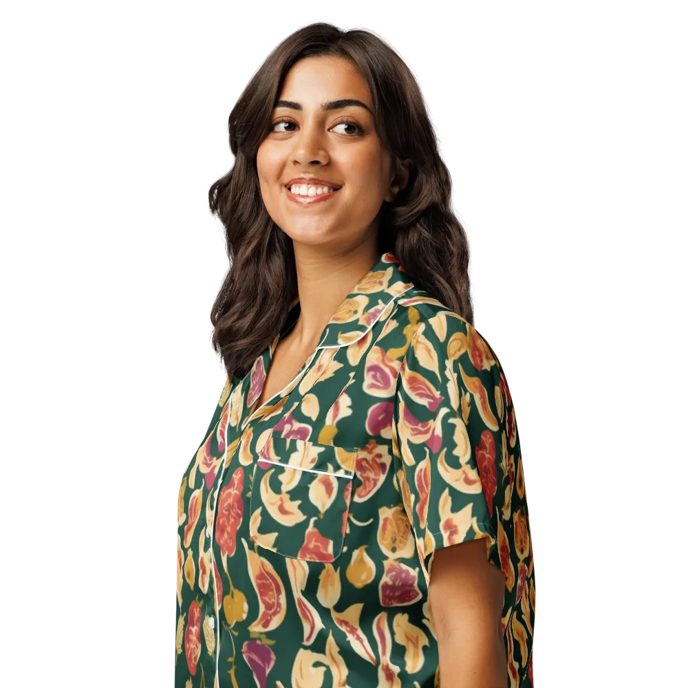 Harvest Nocturne on Women's Short Sleeve Pajama Top — Left Front