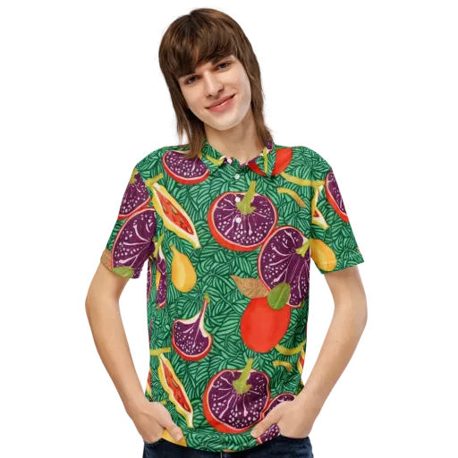 Tropical Still Life on a Men's Slim Fit Polo Shirt