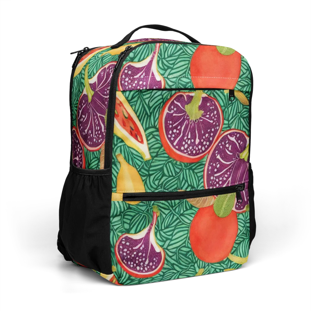 Tropical Still Life on Utility Backpack — Right Front