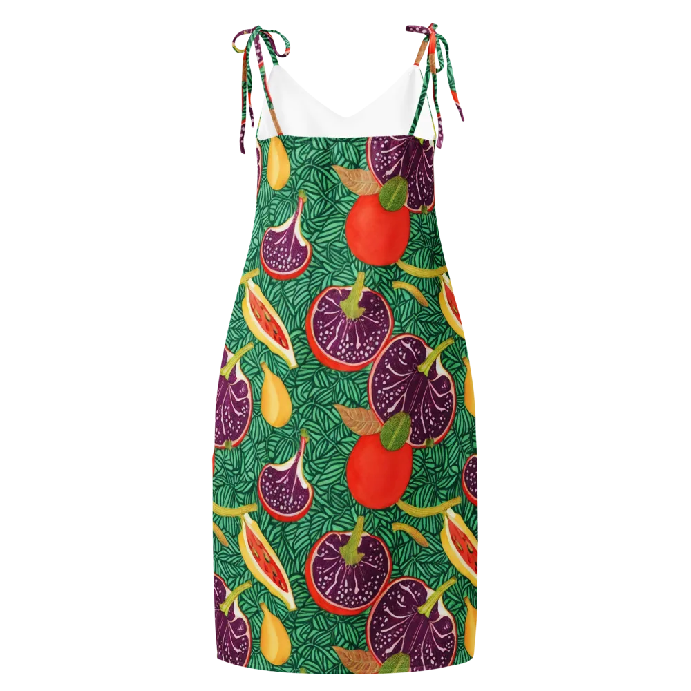 Tropical Still Life on Slip Dress — Back