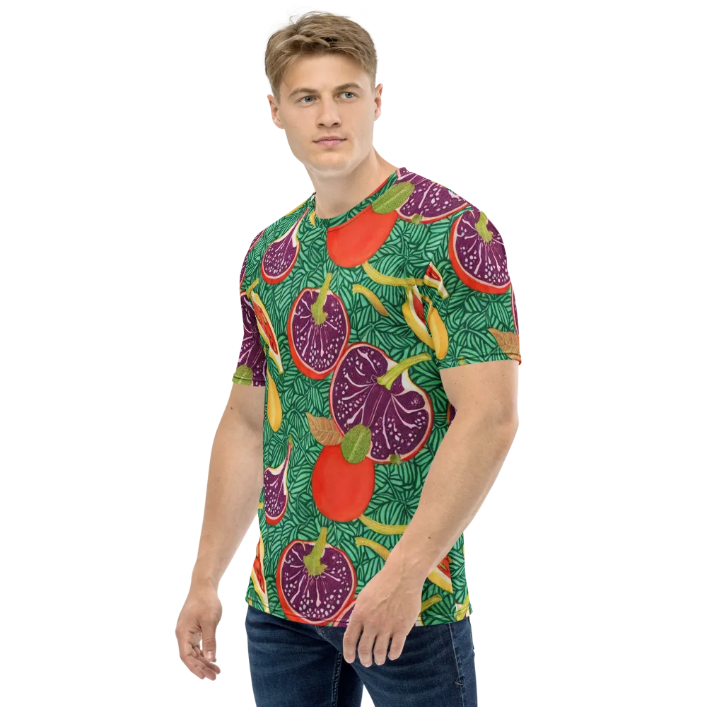 Tropical Still Life on Men's Crew Neck T-Shirt — Left