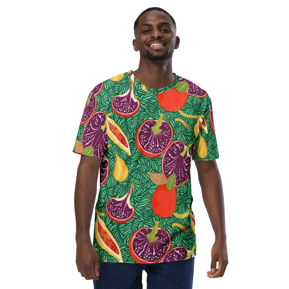 Tropical Still Life on Men's Crew Neck T-Shirt — Front