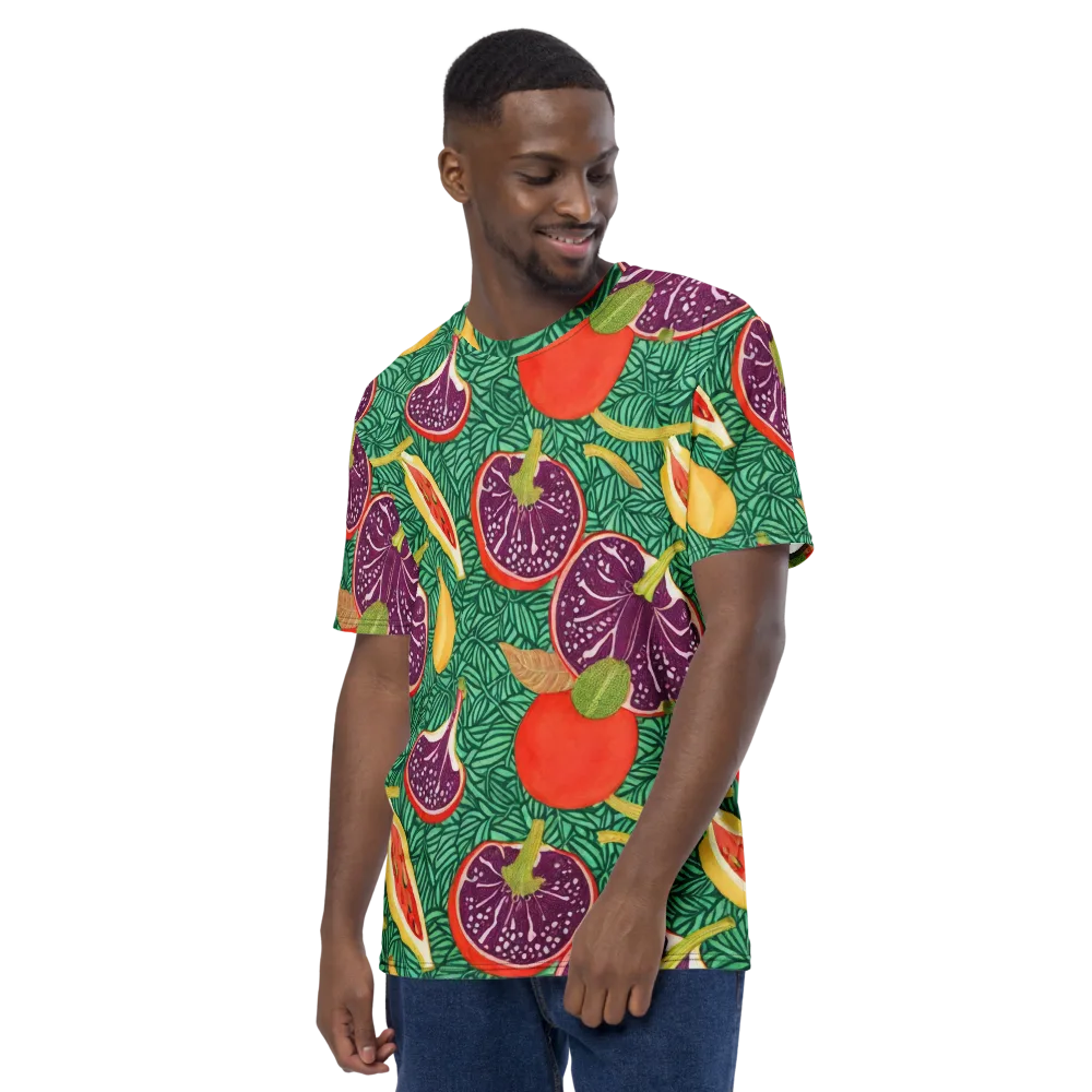 Tropical Still Life on Men's Crew Neck T-Shirt — Left
