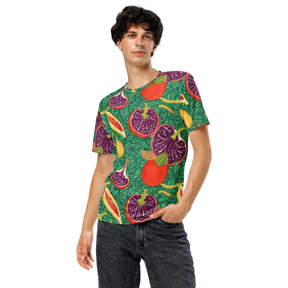 Tropical Still Life on Men's Crew Neck T-Shirt — Front