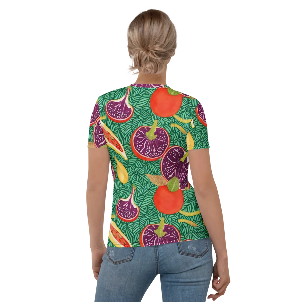 Tropical Still Life on Women's Crew Neck T-Shirt — Back
