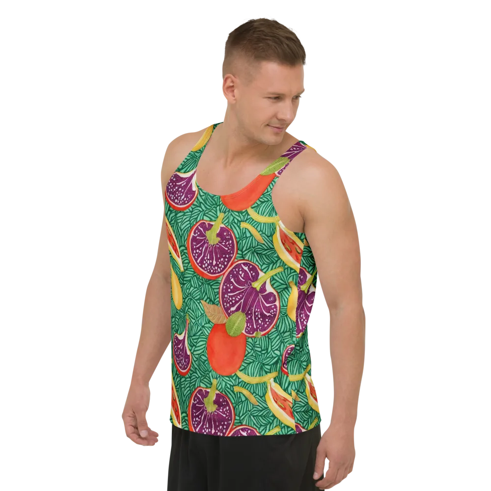 Tropical Still Life on Men's Tank Top — Left Front