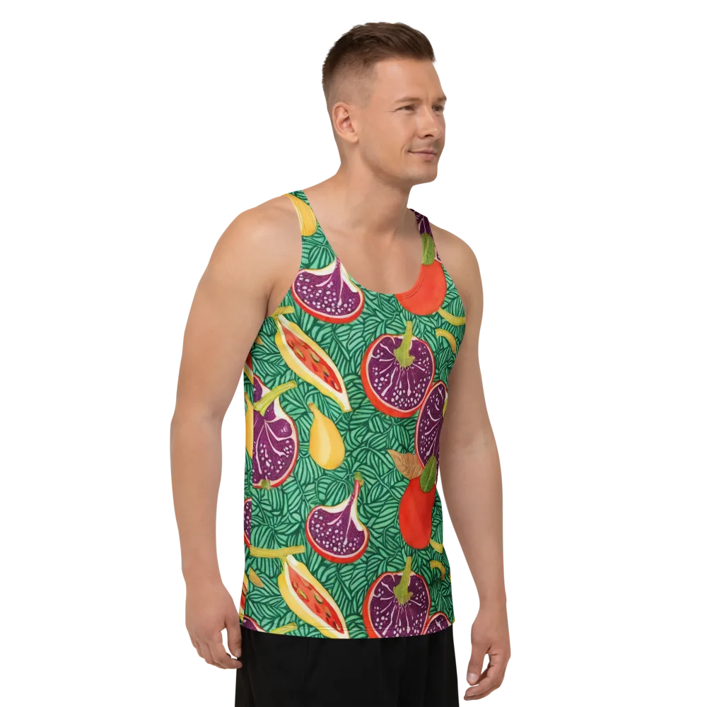 Tropical Still Life on Men's Tank Top — Right Front