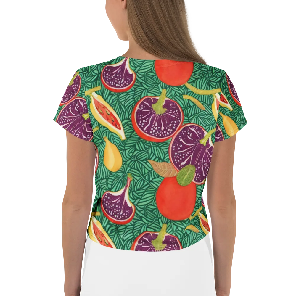 Tropical Still Life on Crop Tee — Back