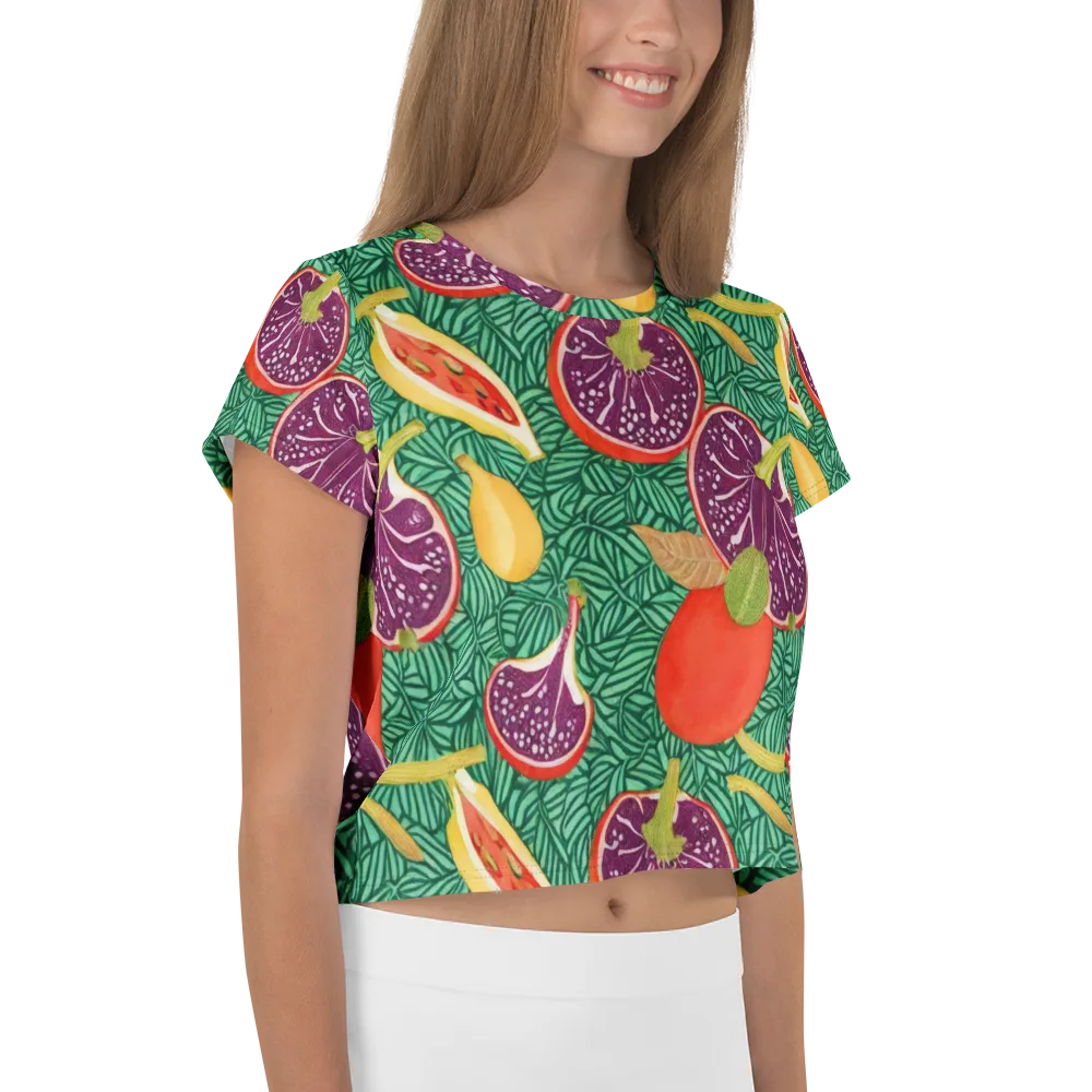 Tropical Still Life on Crop Tee — Right