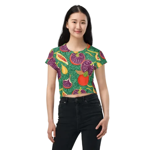 Tropical Still Life on a Crop Tee
