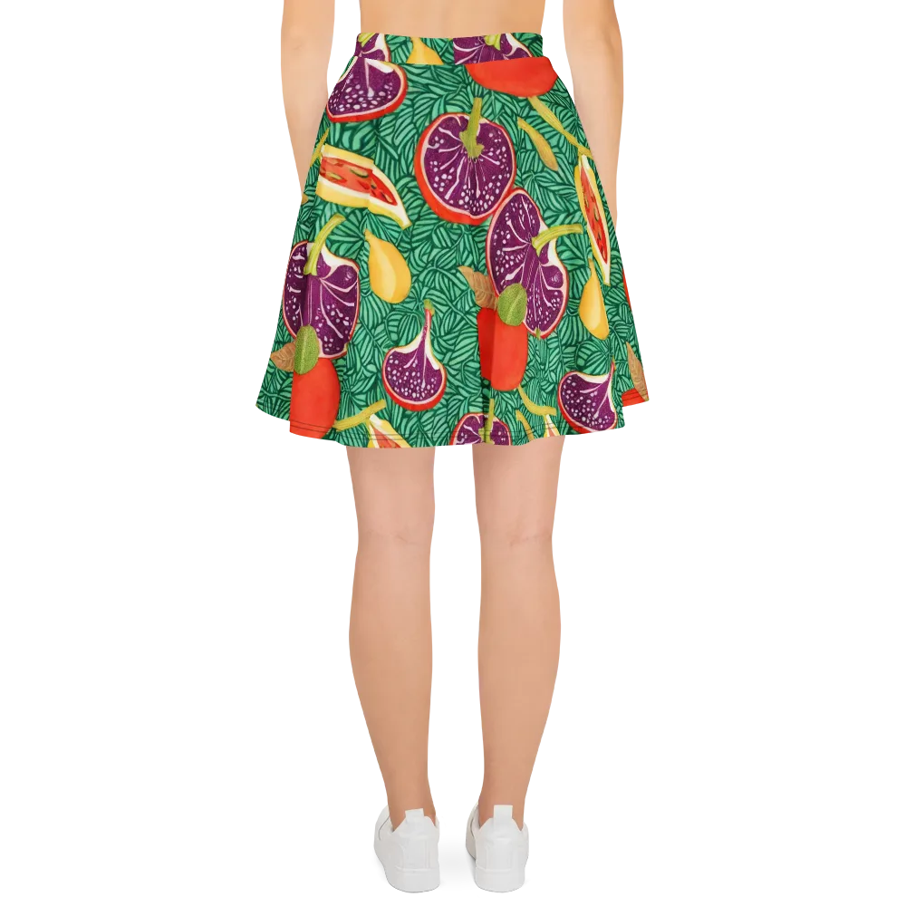 Tropical Still Life on Skater Skirt — Back