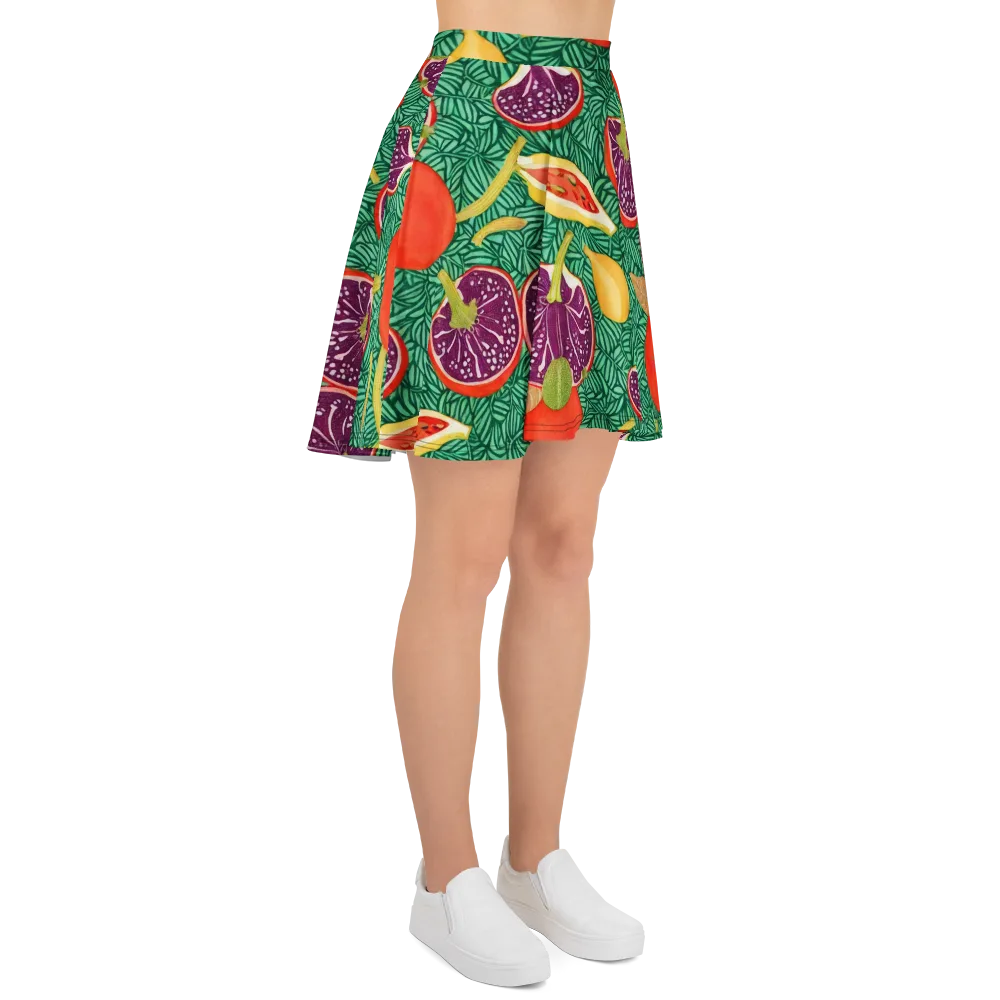 Tropical Still Life on Skater Skirt — Right