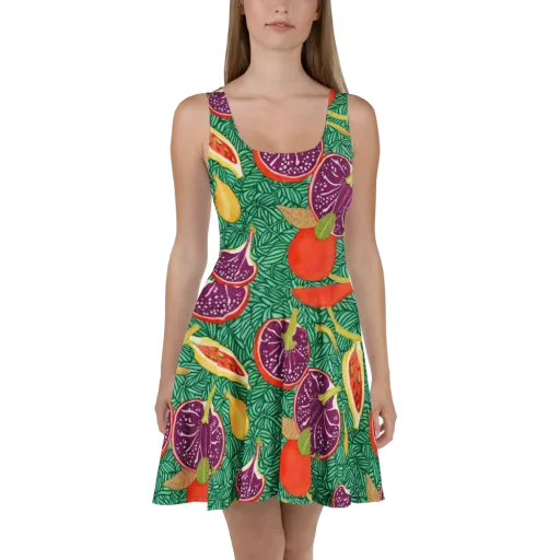 Tropical Still Life on a Skater Dress
