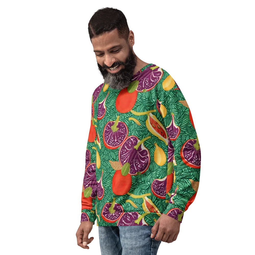 Tropical Still Life on Sweatshirt — Left Front