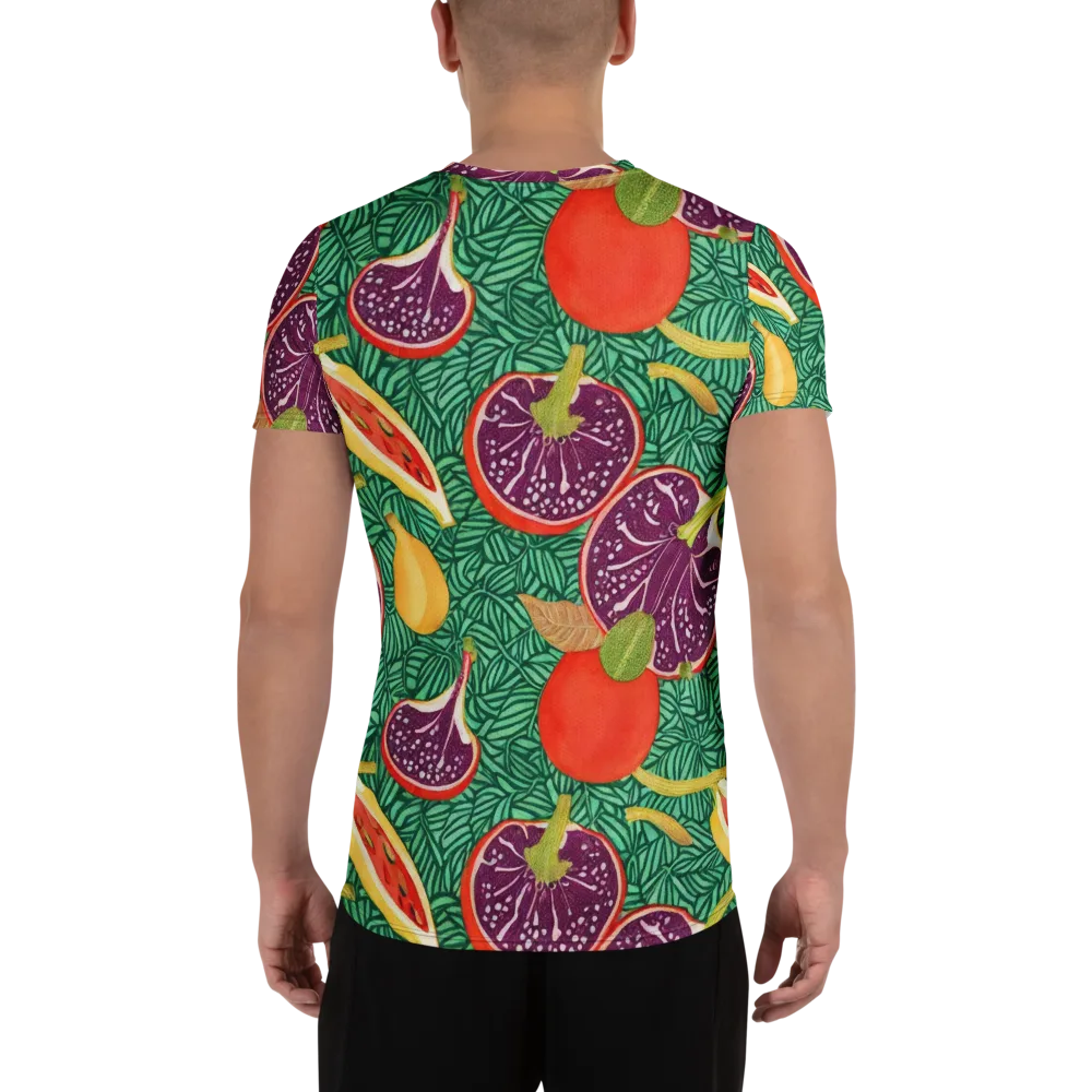 Tropical Still Life on Men's Athletic T-Shirt — Back