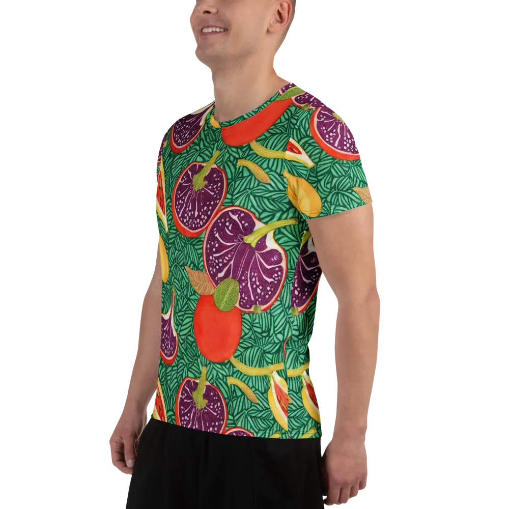 Tropical Still Life on Men's Athletic T-Shirt — Left
