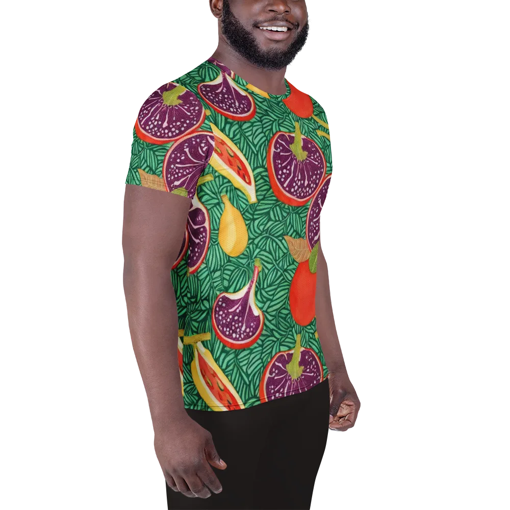 Tropical Still Life on Men's Athletic T-Shirt — Right