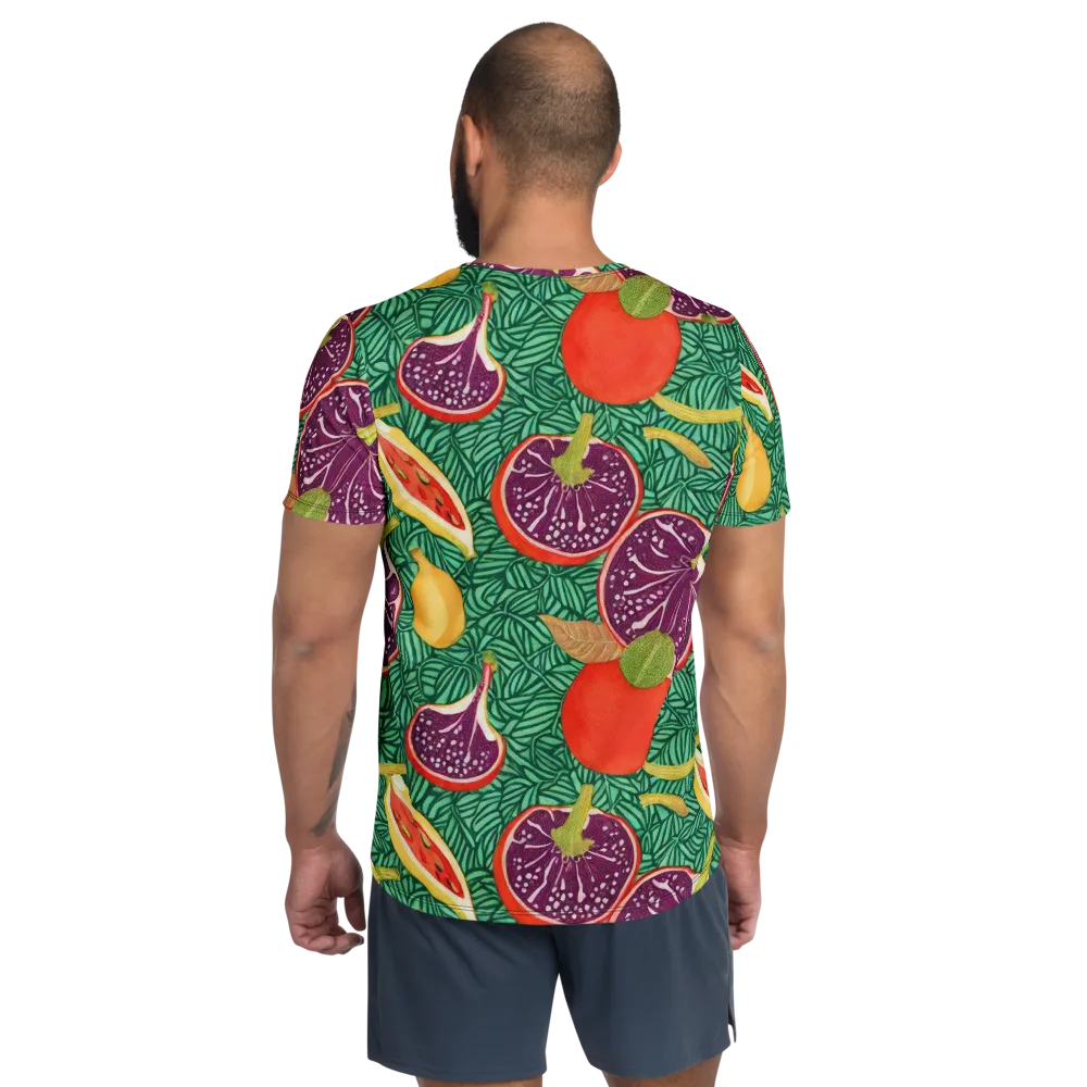 Tropical Still Life on Men's Athletic T-Shirt — Back