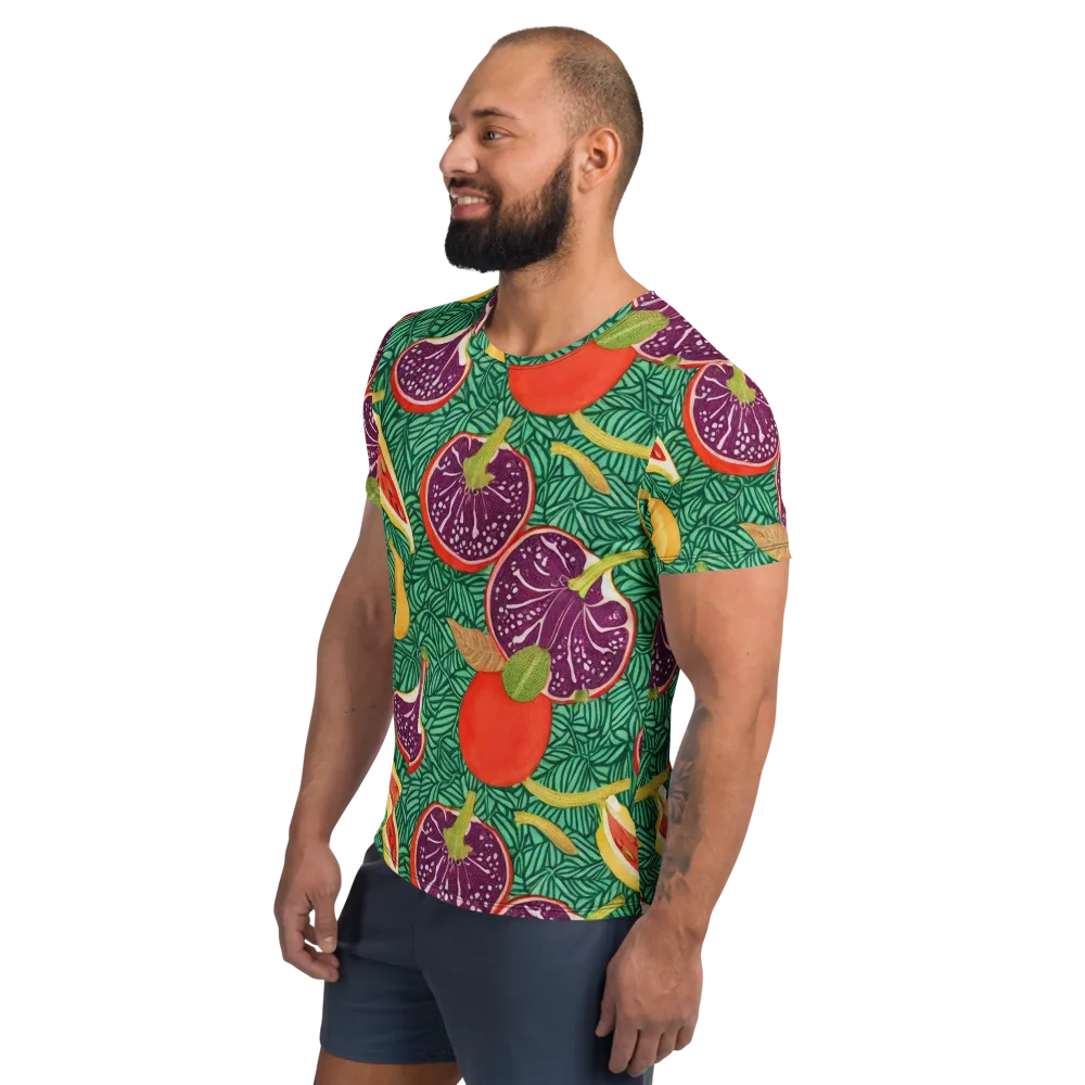 Tropical Still Life on Men's Athletic T-Shirt — Left