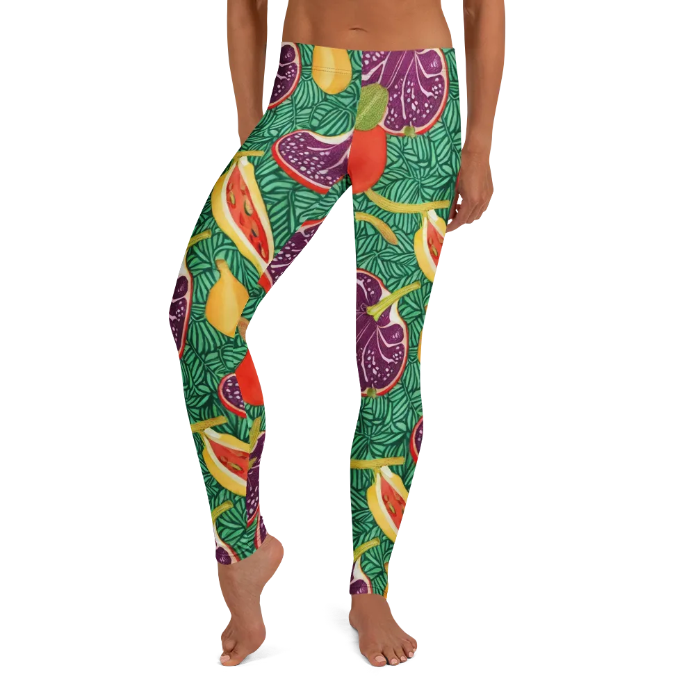 Tropical Still Life on Leggings — Front