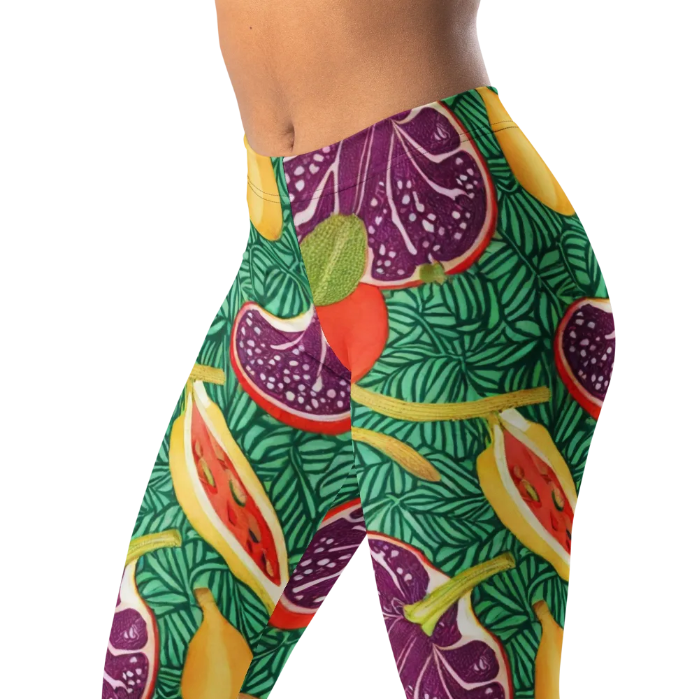Tropical Still Life on Leggings — Left Front