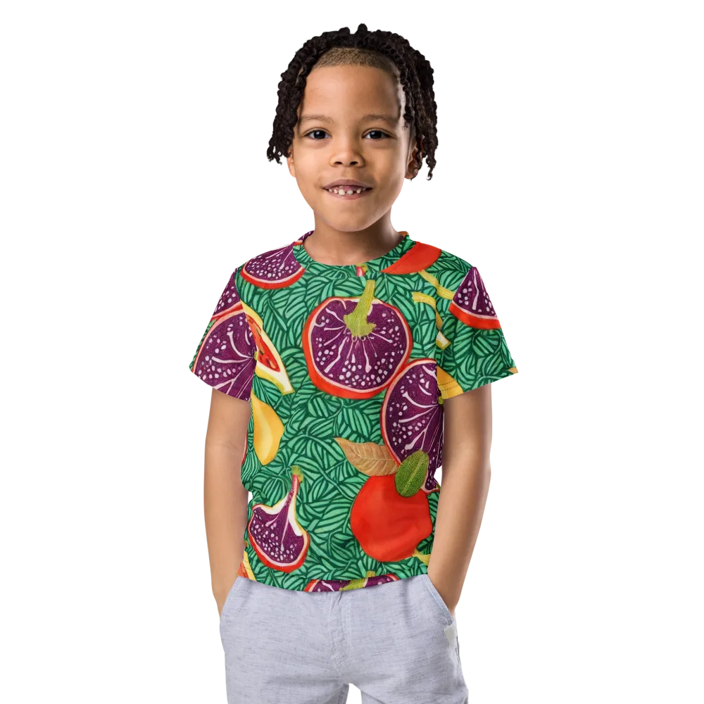 Tropical Still Life on Kids Crew Neck T-Shirt — Front